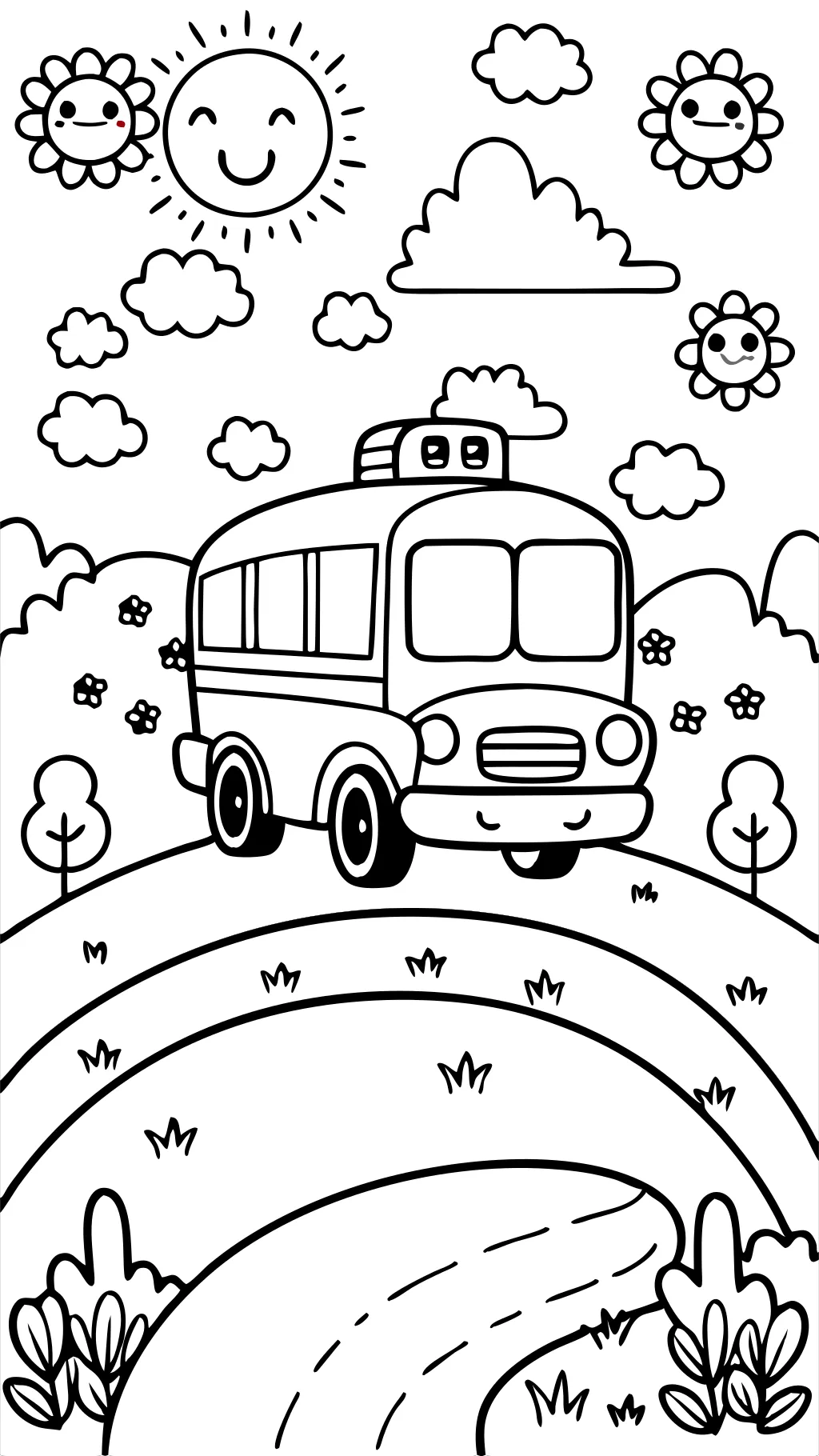 bus coloring page